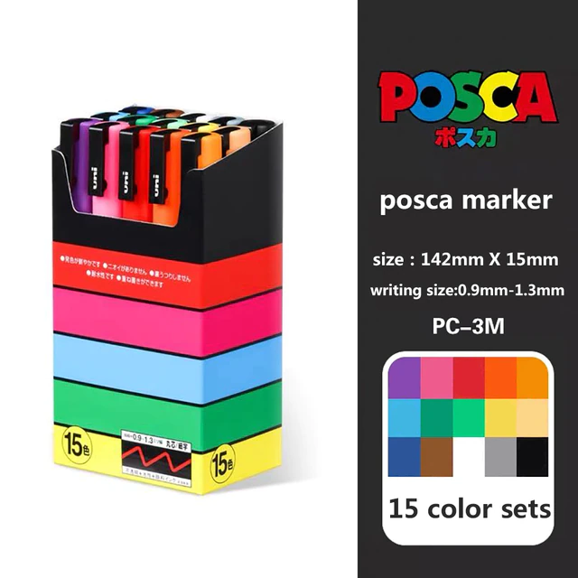 포스카 PC-3M(가는글씨용) 수성 마카 15색