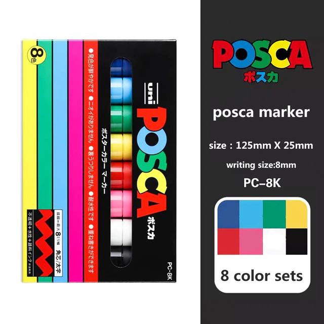 포스카 PC-8K(굵은글씨용) 수성 마카 8색
