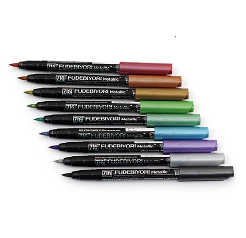 ZIG(지그) CBK-55MT  (FUDEBIYORI) 메탈릭 브러쉬 펜  색상선택