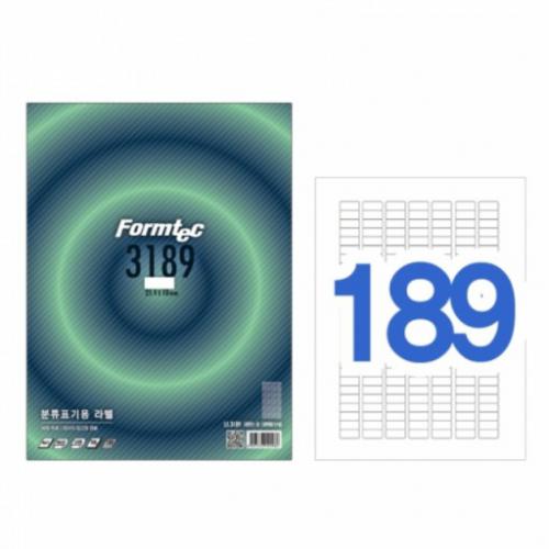 [폼텍] LS-3189 레이저/잉크젯  라벨 A4 100매 (189칸)